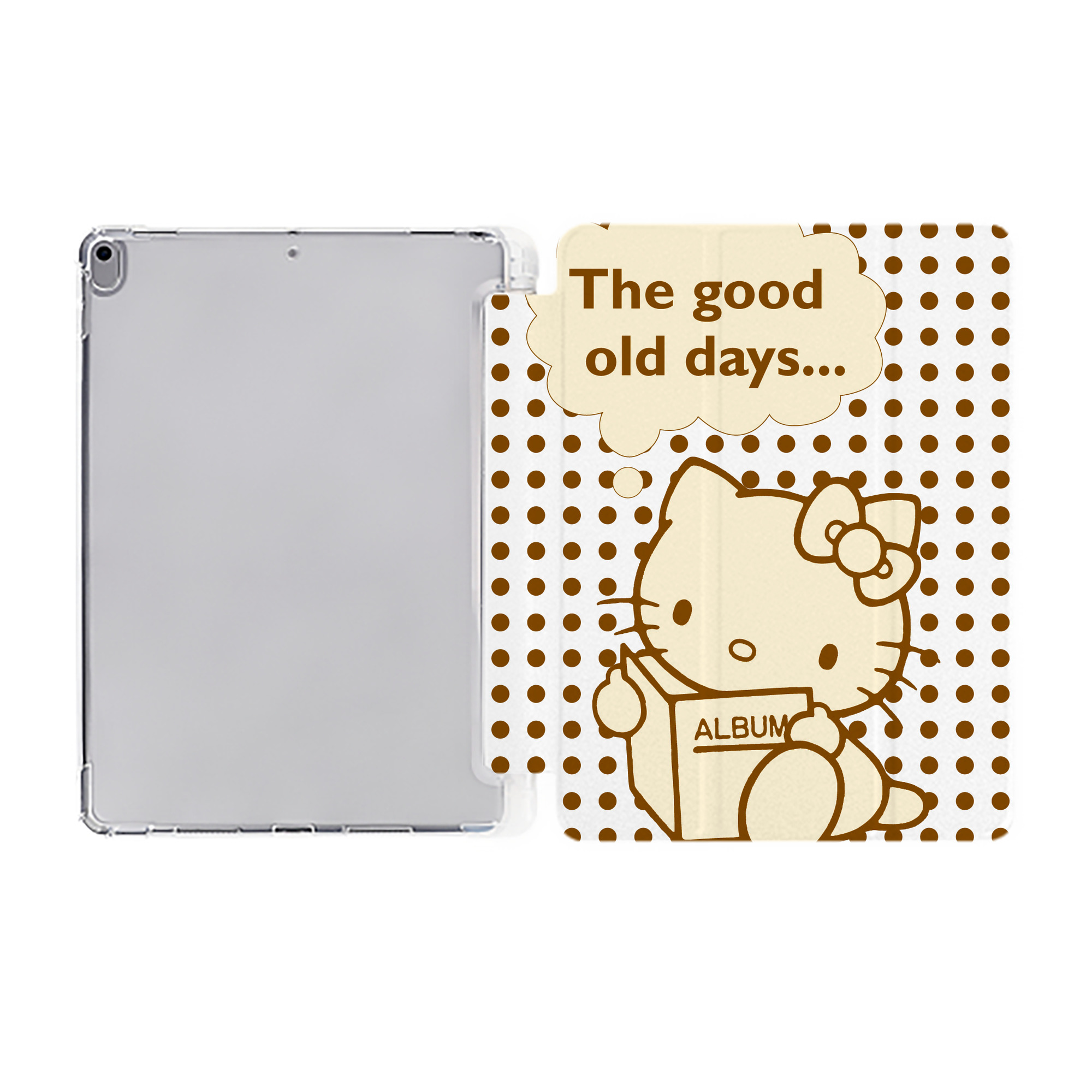 （画像用） Hello Kitty ハローキティ IPad ケース ペン収納付き 三つ折りスタンド PUレザー×シリコン 対応機種9.5/10.5/10.9インチ